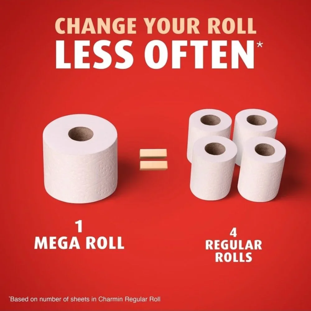 Charmin Ultra Strong Toilet Paper - 6 Mega Rolls: Dye-Free, Non-Toxic, 220 Sheet